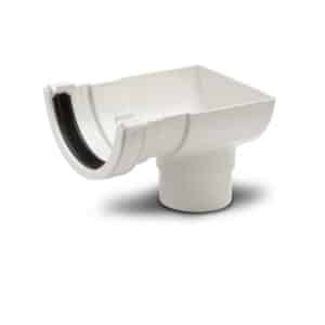 Half Round Stop End Outlet in White scaled