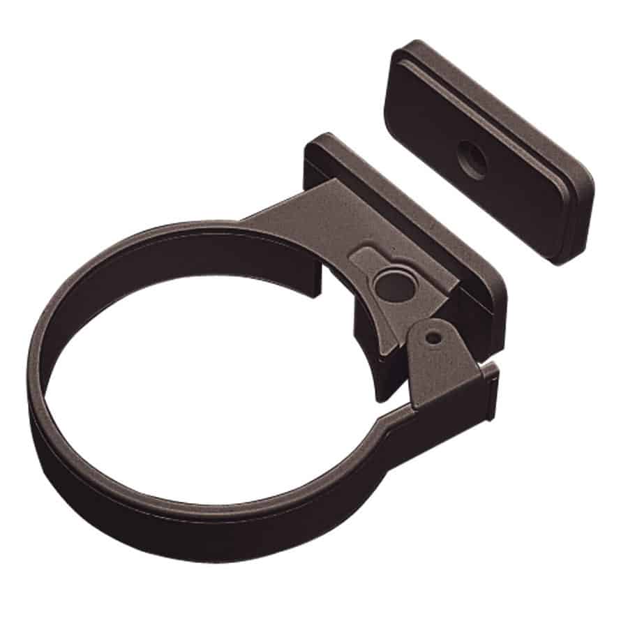 Round 68mm Single Fix Downpipe Clip in Black Round 68mm Single Fix Downpipe Clip in Black