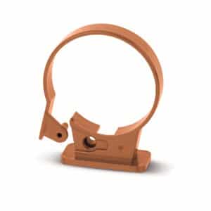 Round 68mm Single Fix Downpipe Clip in Clay Brown scaled