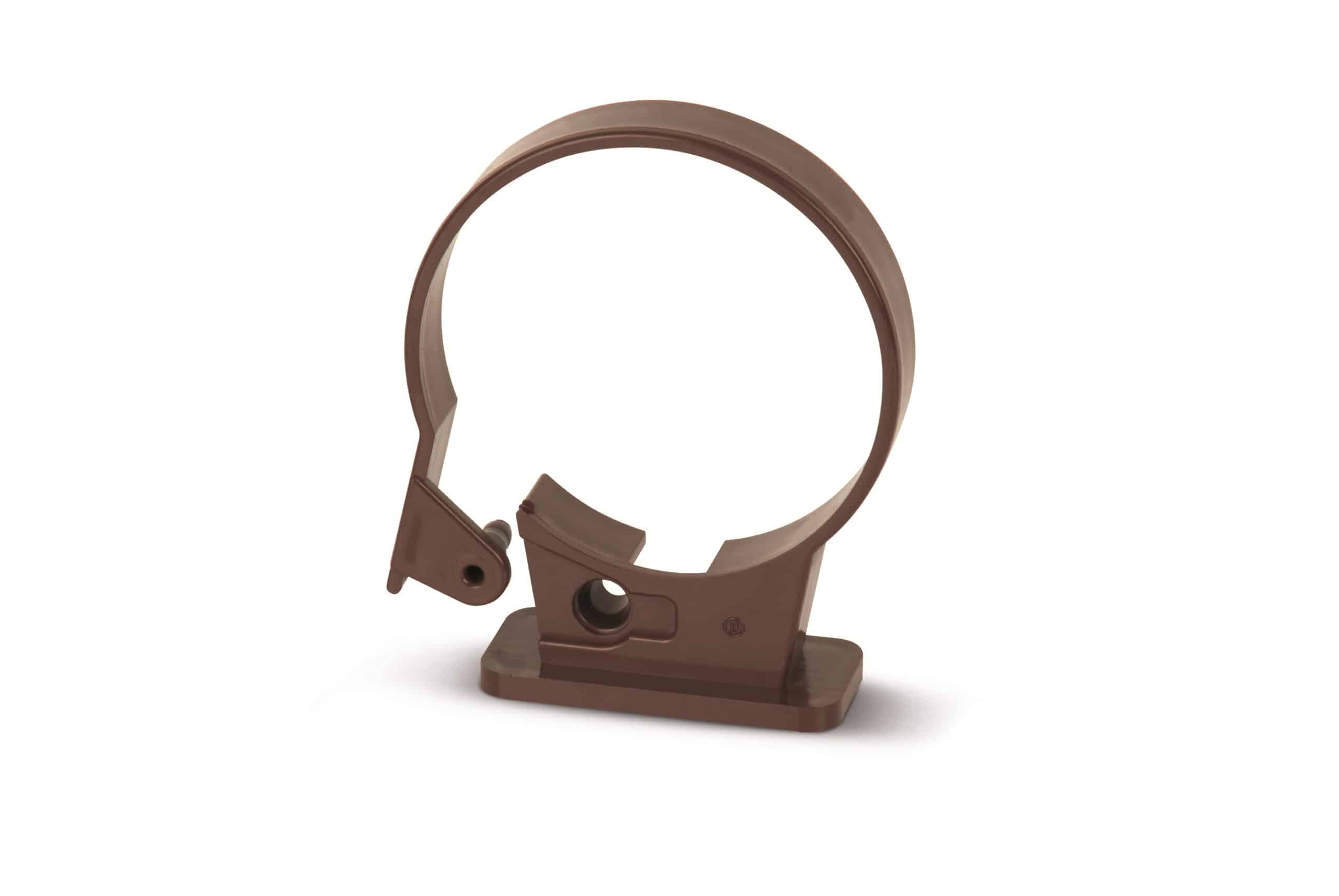 Round Single Fix Downpipe Clip in Brown scaled Round Single Fix Downpipe Clip in Brown scaled