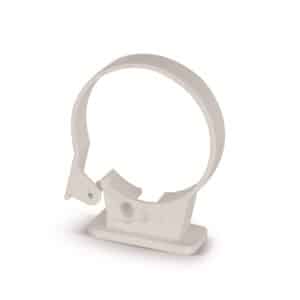 Single Fix Down Pipe Clip in White