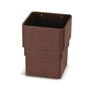 Square Downpipe Socket in Brown scaled