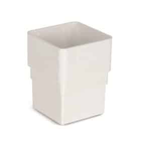 Square Downpipe Socket in White scaled