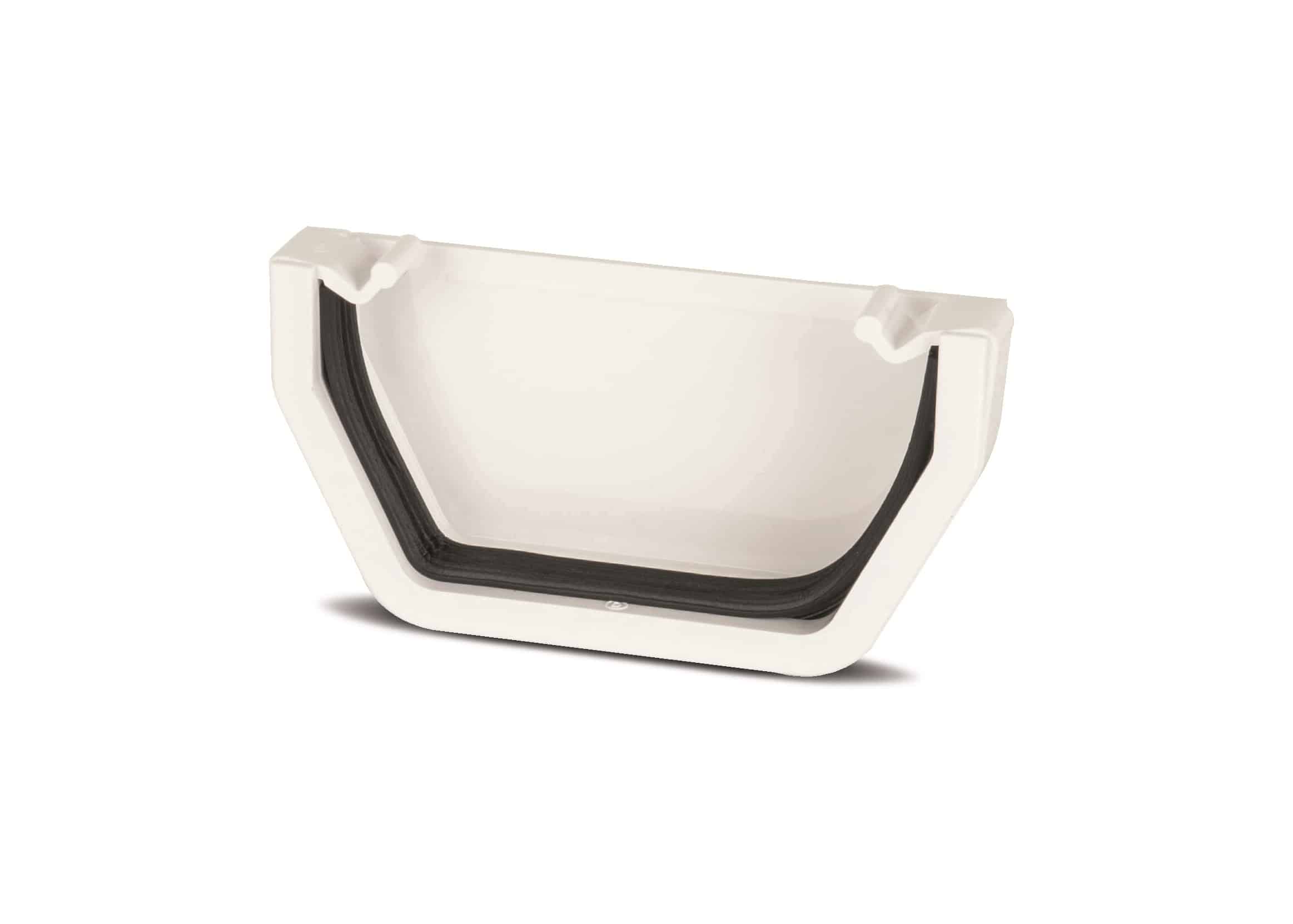 Square line Stop End External in White Square line Stop End External in White